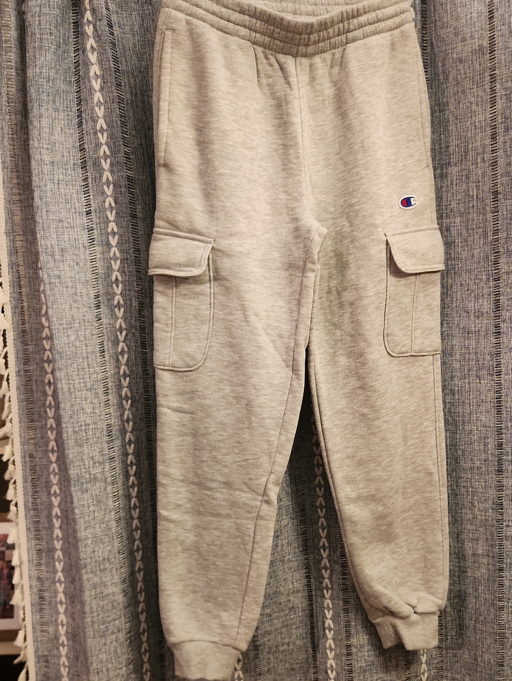 Kids (Boys) Medium Champion Heather Gray Cargo Sweatpants